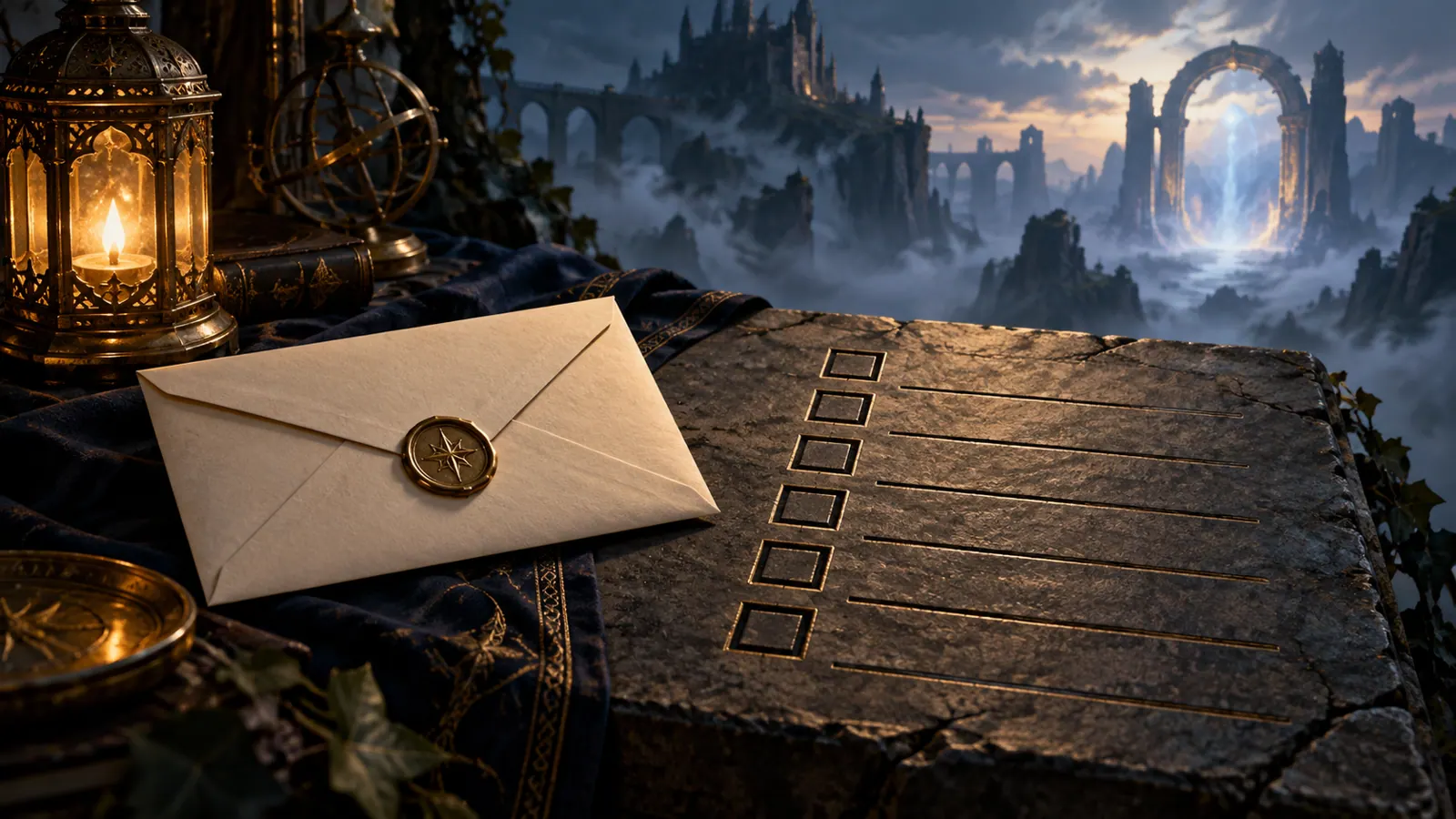 Conceptual sealed letter beside an unfilled readiness checklist