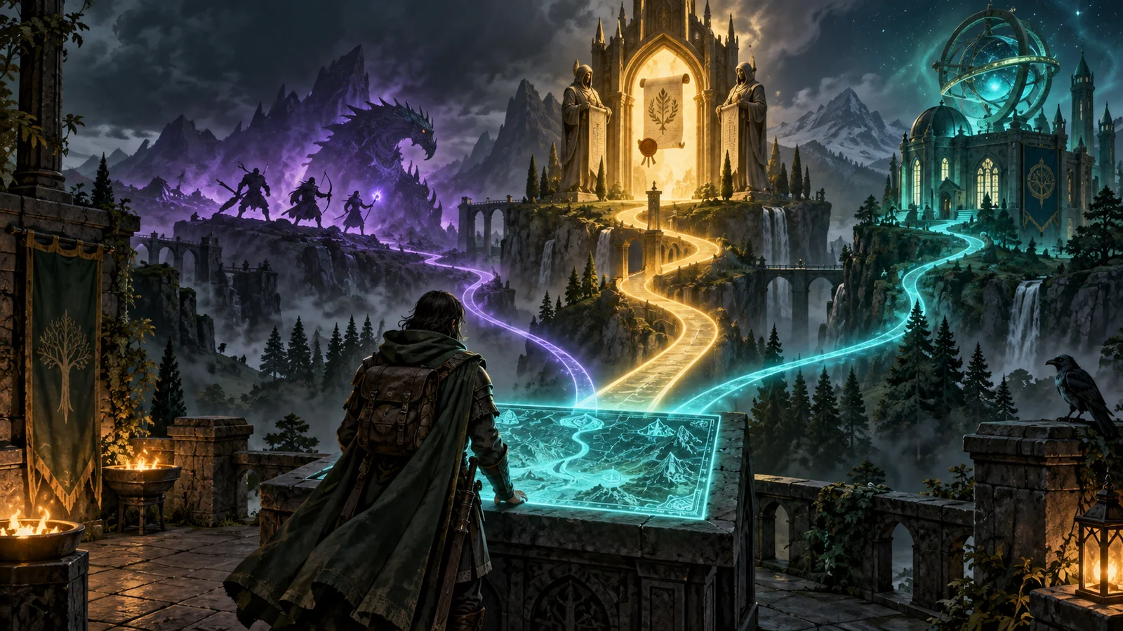 Original traveler studying three paths for registration, learning and tracking updates